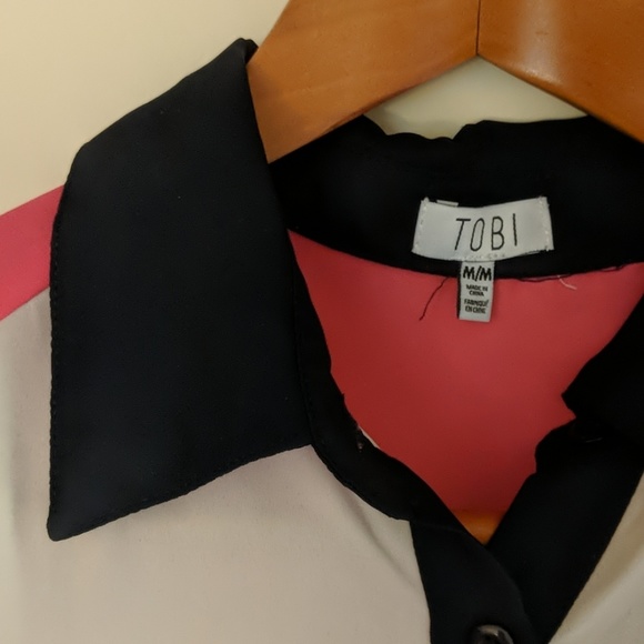 Tobi colorblock button down blouse - Picture 3 of 6